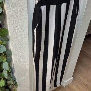 Black and White Striped Pants